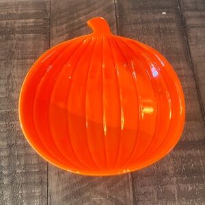 Share Fall Halloween Pumpkin Dish Bowl Orange Used READ